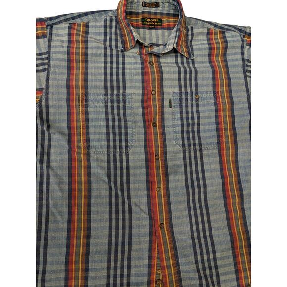 Colours by Alexander Julian Shirt Mens XL Plaid Cotton Long Sleeve Vintage Style - Picture 9 of 13